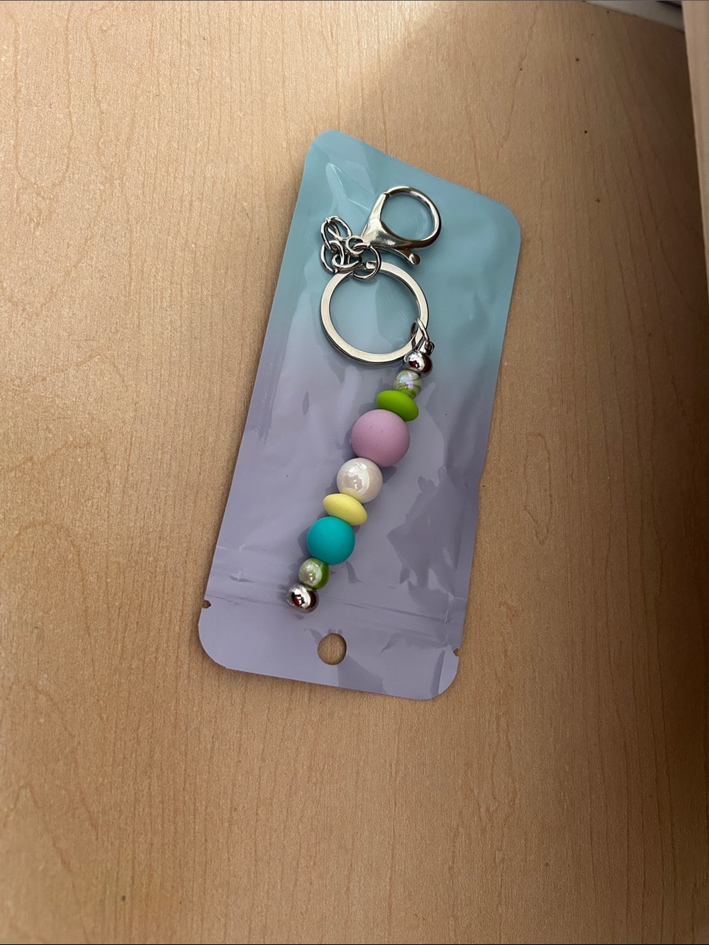 Purse charm or keychain- Pastel Multi-Color
